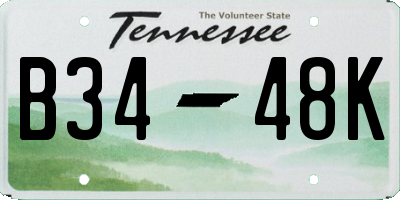 TN license plate B3448K