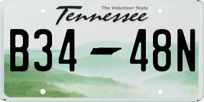 TN license plate B3448N
