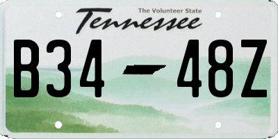 TN license plate B3448Z