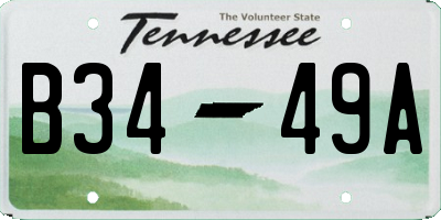 TN license plate B3449A