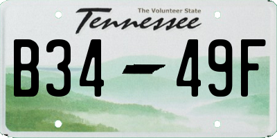 TN license plate B3449F