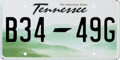 TN license plate B3449G
