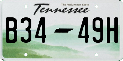 TN license plate B3449H