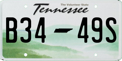 TN license plate B3449S