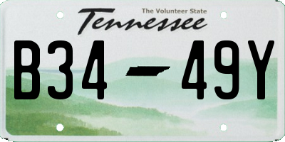 TN license plate B3449Y