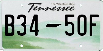 TN license plate B3450F