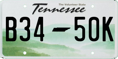 TN license plate B3450K