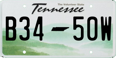 TN license plate B3450W