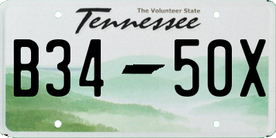 TN license plate B3450X