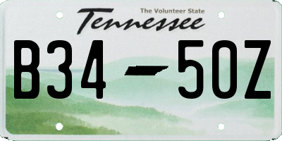TN license plate B3450Z