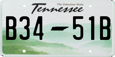TN license plate B3451B