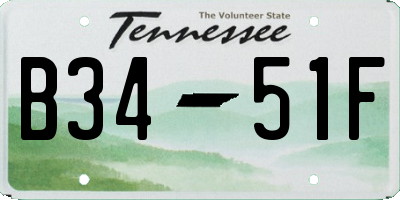 TN license plate B3451F