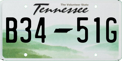 TN license plate B3451G