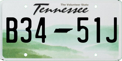 TN license plate B3451J