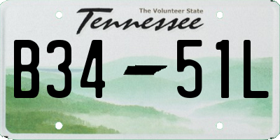 TN license plate B3451L