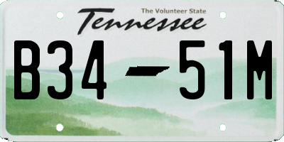 TN license plate B3451M