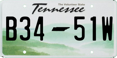 TN license plate B3451W