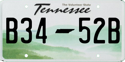 TN license plate B3452B