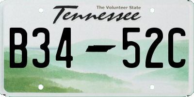 TN license plate B3452C