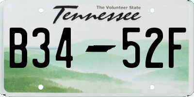 TN license plate B3452F
