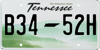TN license plate B3452H