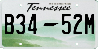 TN license plate B3452M
