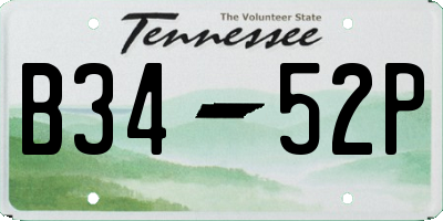 TN license plate B3452P