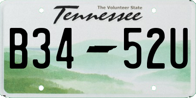 TN license plate B3452U