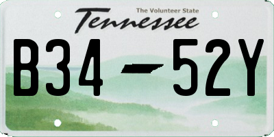 TN license plate B3452Y