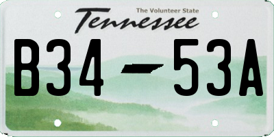 TN license plate B3453A