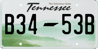 TN license plate B3453B