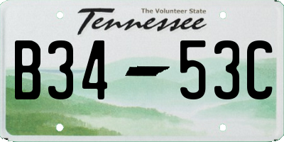 TN license plate B3453C