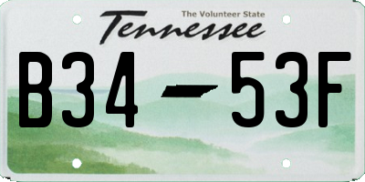TN license plate B3453F