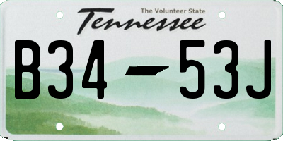 TN license plate B3453J