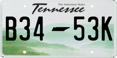 TN license plate B3453K