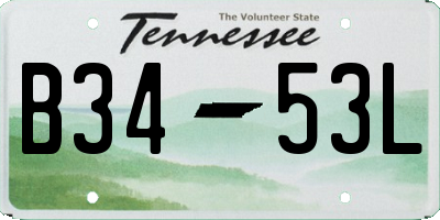 TN license plate B3453L