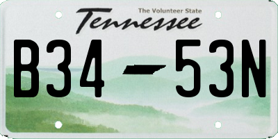 TN license plate B3453N