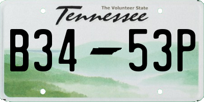 TN license plate B3453P