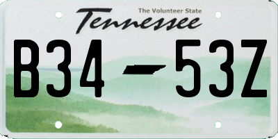 TN license plate B3453Z