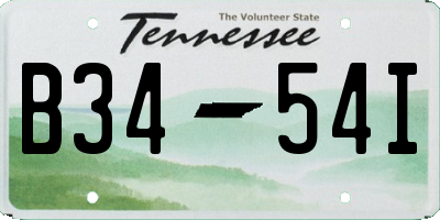 TN license plate B3454I