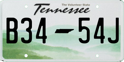 TN license plate B3454J