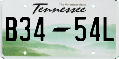 TN license plate B3454L
