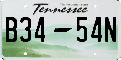 TN license plate B3454N