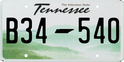 TN license plate B3454O