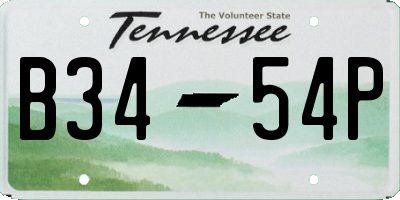 TN license plate B3454P