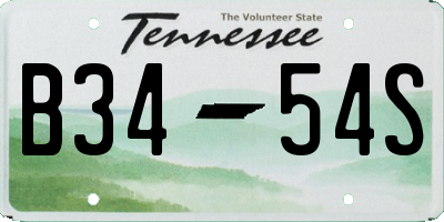 TN license plate B3454S