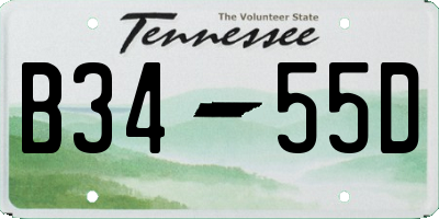 TN license plate B3455D