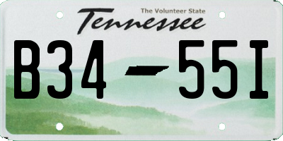 TN license plate B3455I