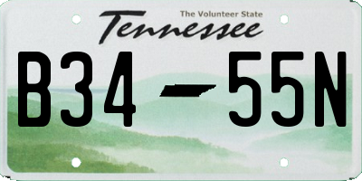 TN license plate B3455N