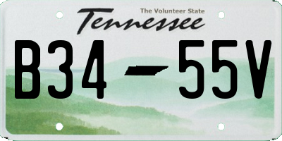 TN license plate B3455V